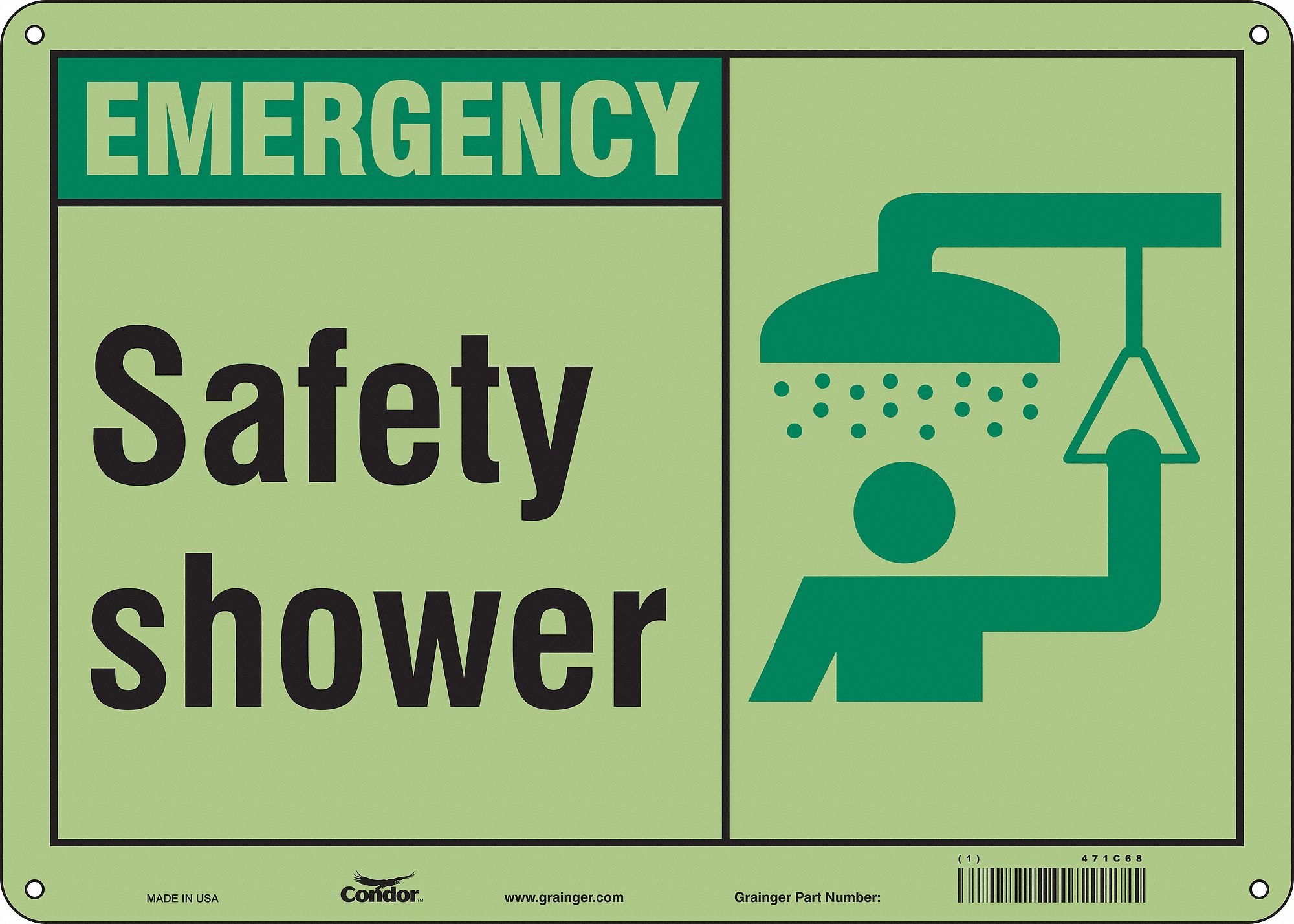 Safety Sign: Polyethylene, Mounting Holes Sign Mounting, 10 in x 14 in Nominal Sign Size