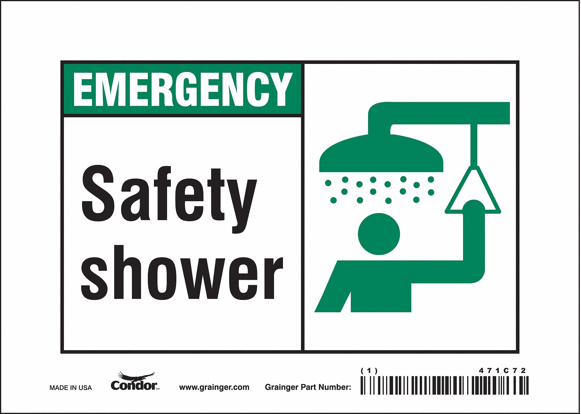 Safety Sign: Vinyl, Adhesive Sign Mounting, 5 in x 7 in Nominal Sign Size, Not Retroreflective
