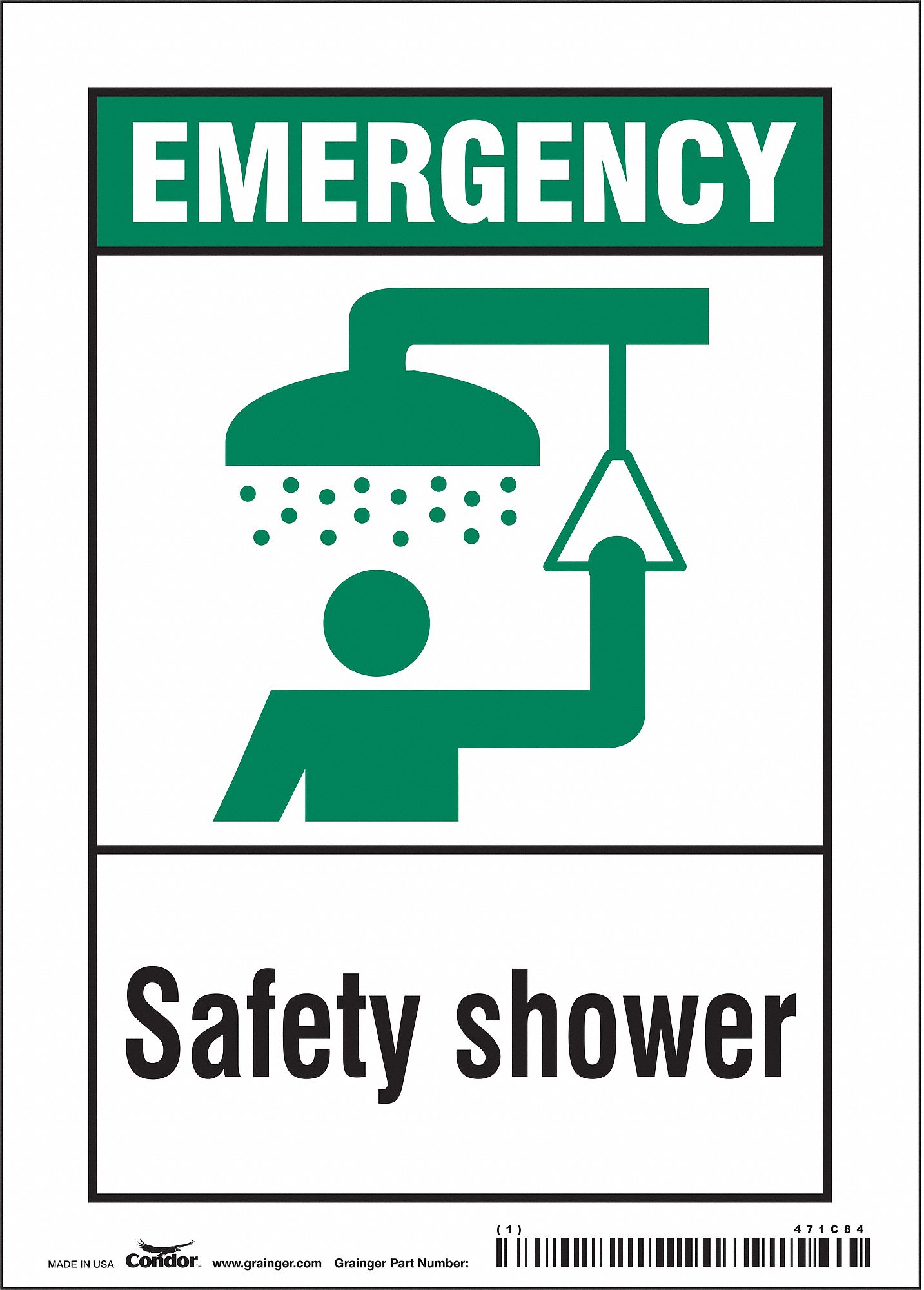 Safety Sign: Vinyl, Adhesive Sign Mounting, 7 in x 5 in Nominal Sign Size, Not Retroreflective