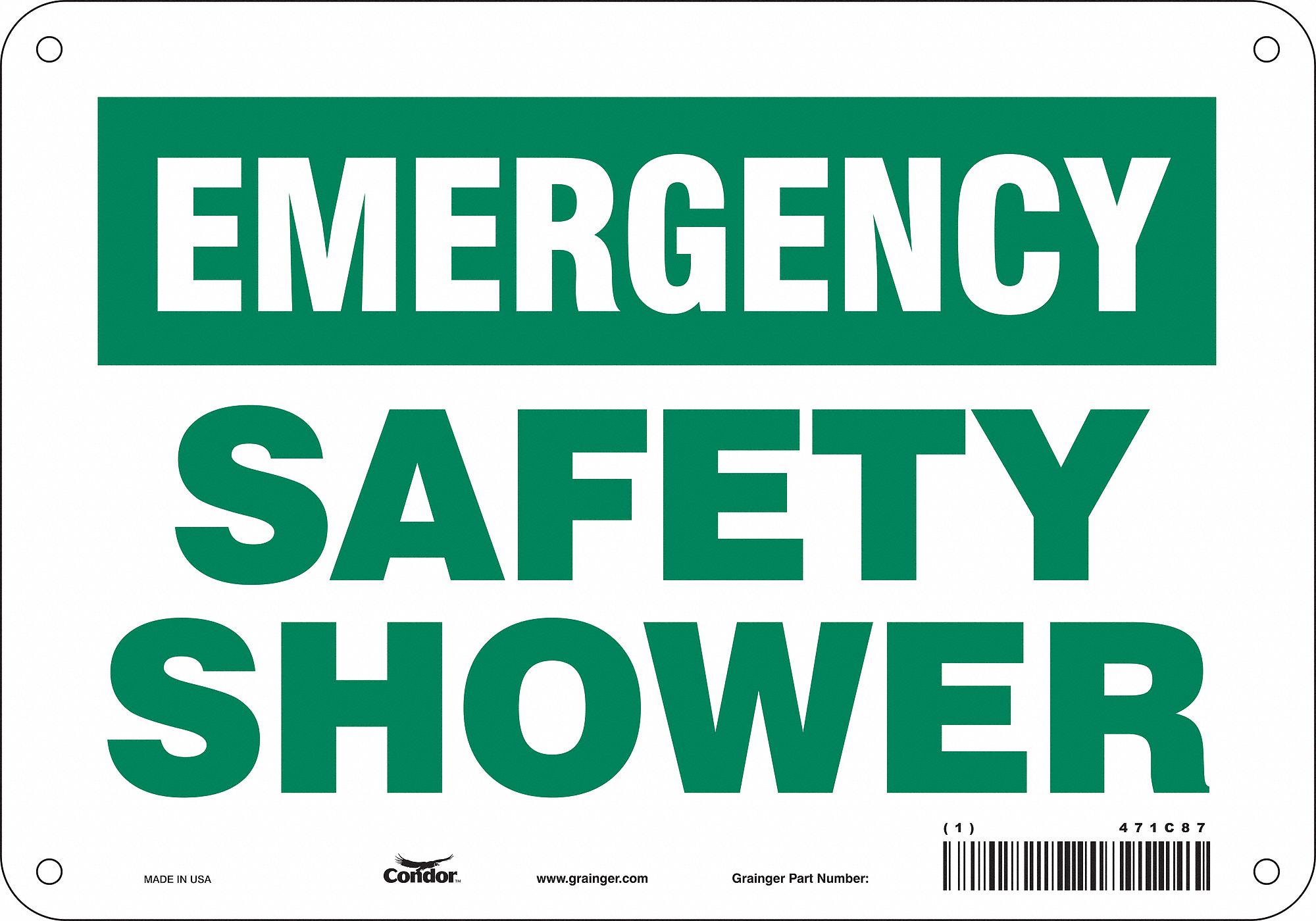 Safety Sign: Aluminum, Mounting Holes Sign Mounting, 7 in x 10 in Nominal Sign Size, 0.032 in Thick
