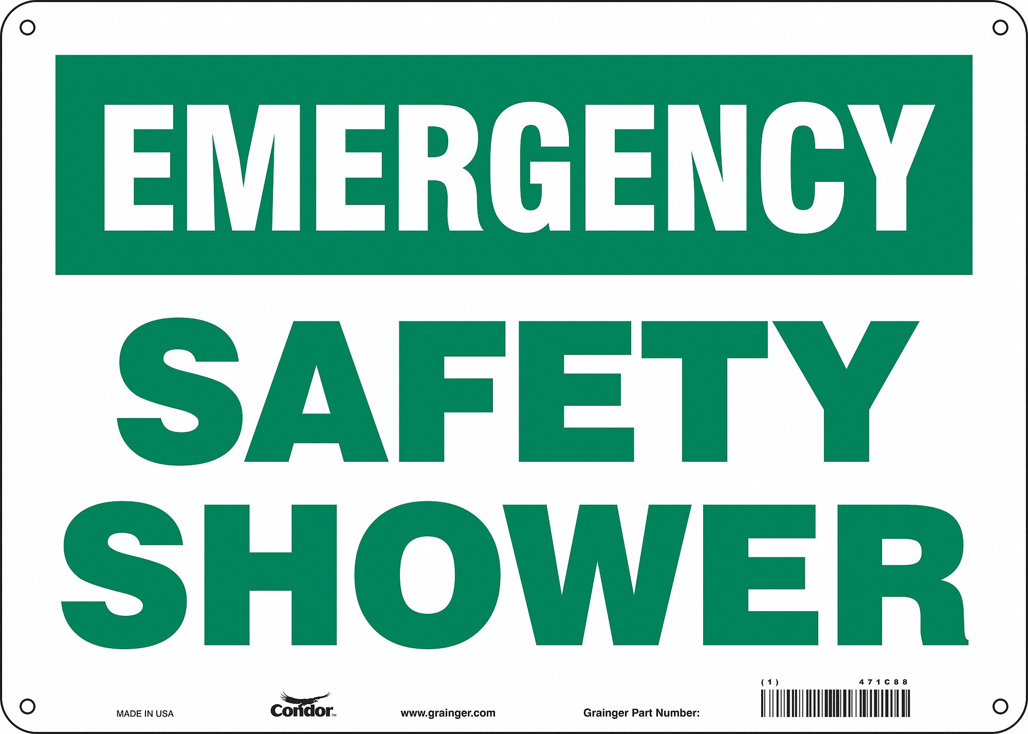 Safety Sign: Aluminum, Mounting Holes Sign Mounting, 10 in x 14 in Nominal Sign Size, 0.032 in Thick