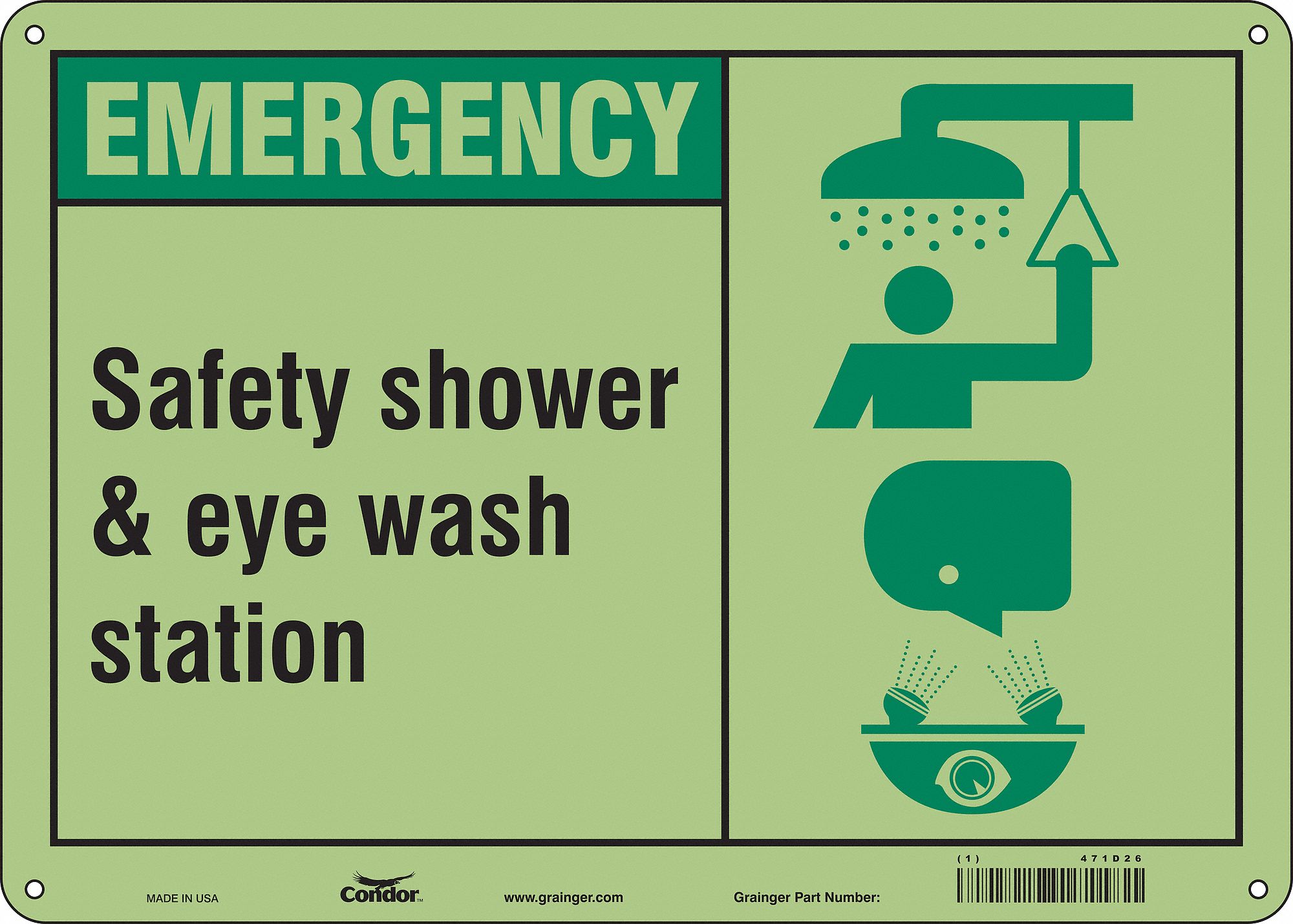 Safety Sign: Polyethylene, Mounting Holes Sign Mounting, 10 in x 14 in Nominal Sign Size