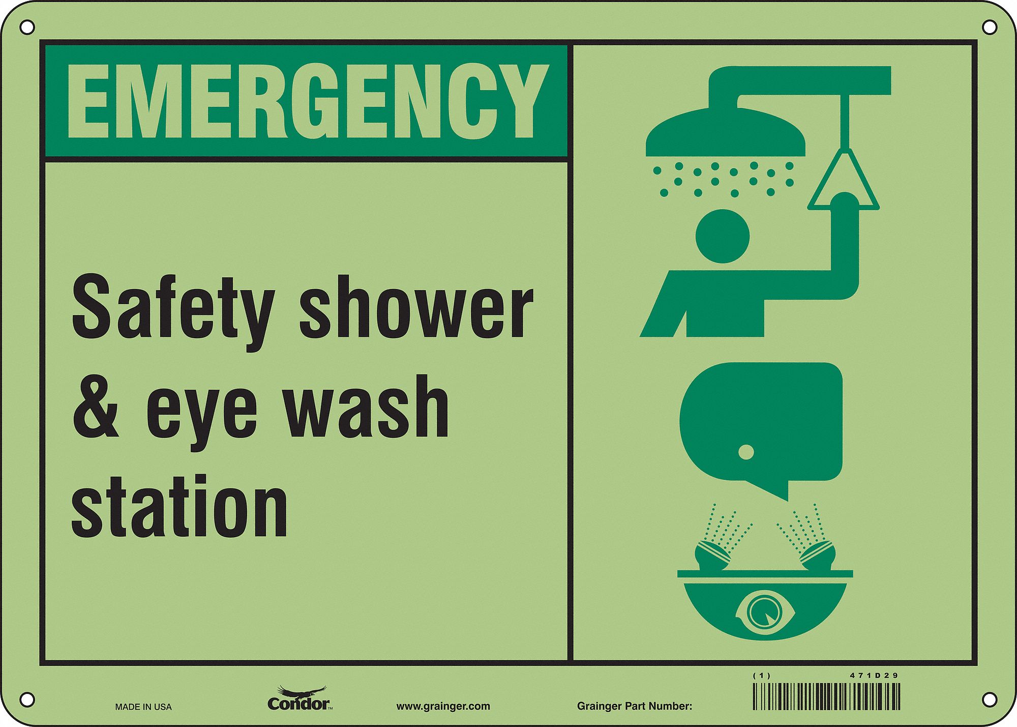 Safety Sign: Aluminum, Mounting Holes Sign Mounting, 10 in x 14 in Nominal Sign Size, 0.04 in Thick