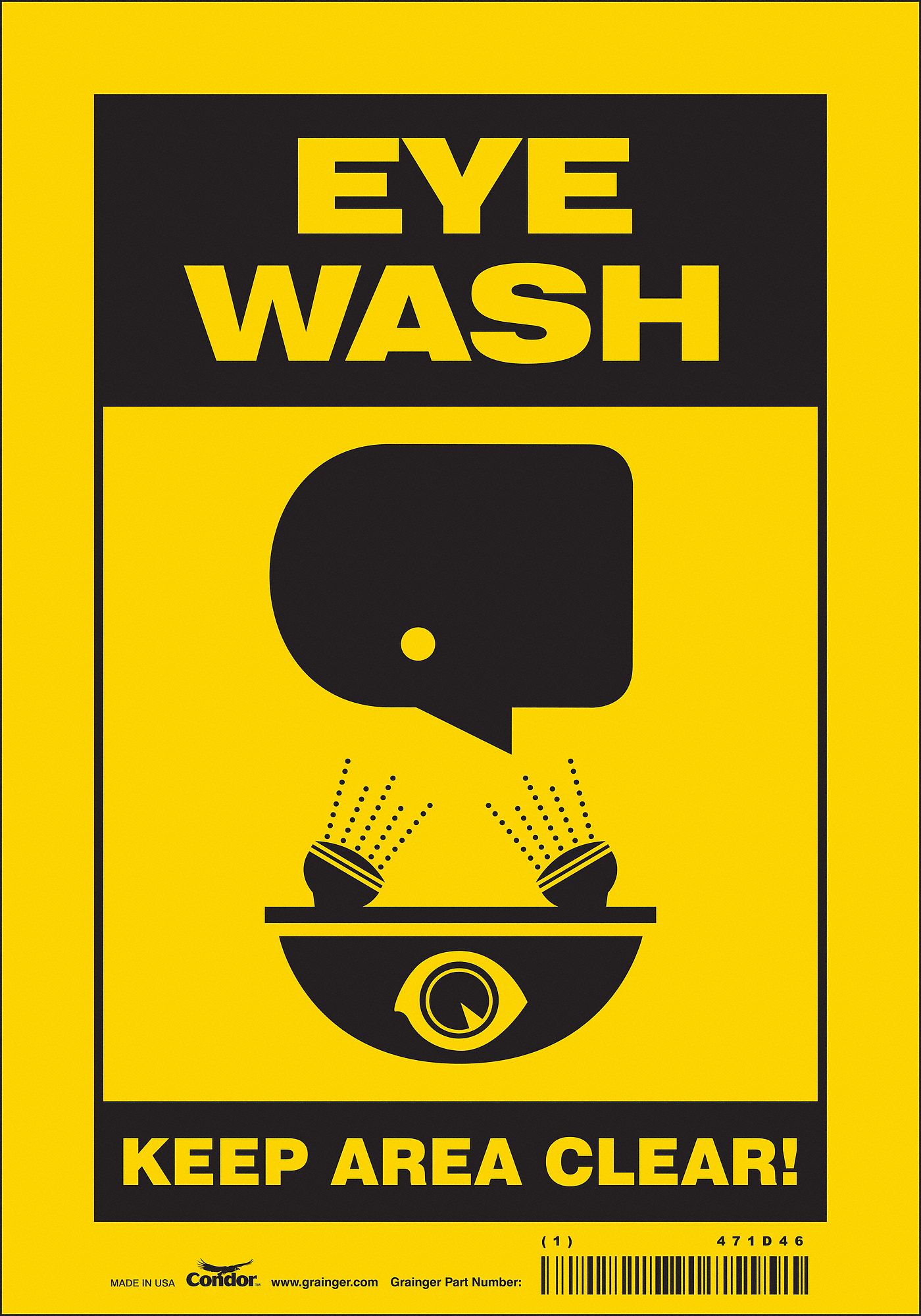 Safety Sign: Vinyl, Adhesive Sign Mounting, 10 in x 7 in Nominal Sign Size, Not Retroreflective