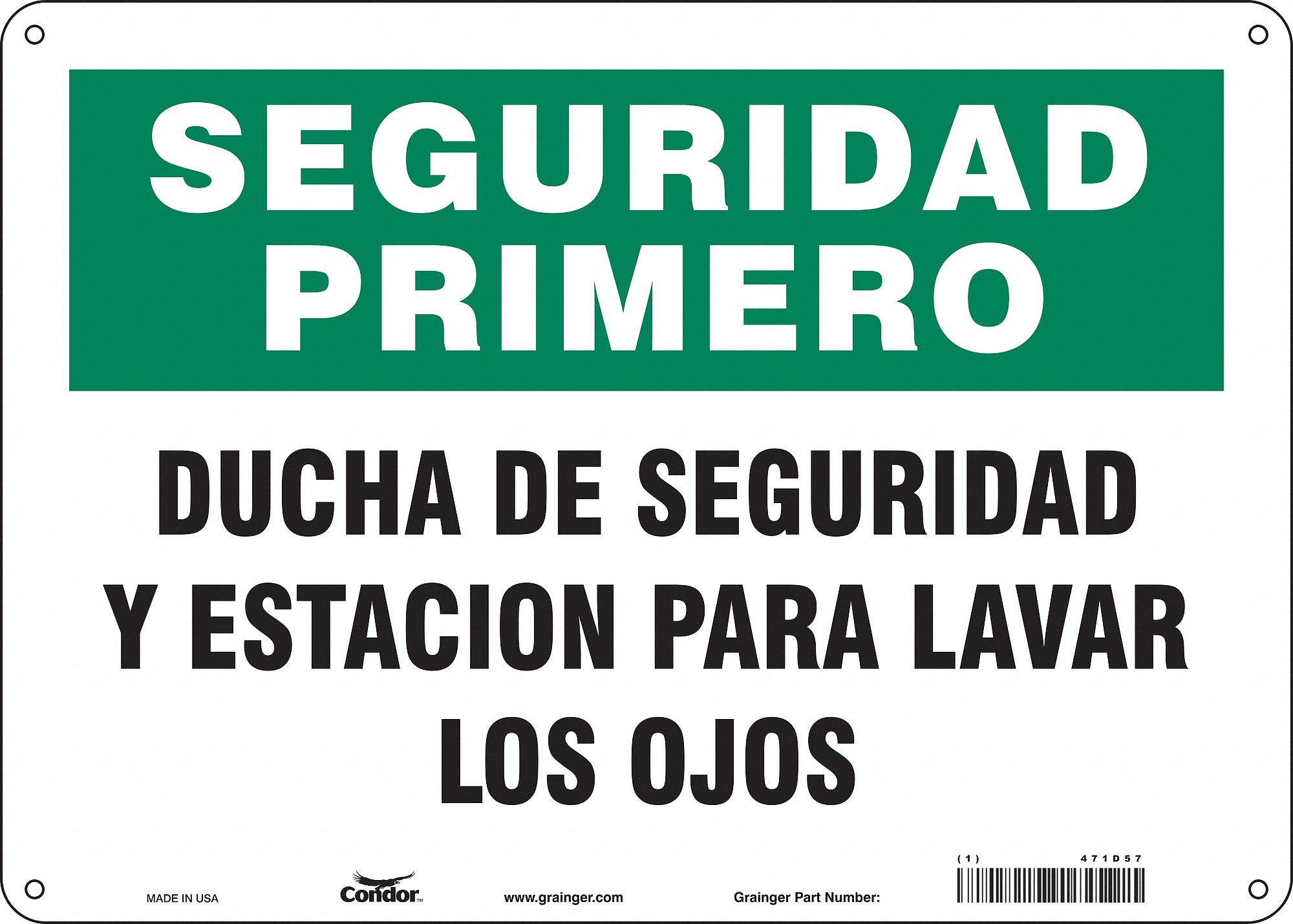 Safety Sign: Polyethylene, Mounting Holes Sign Mounting, 10 in x 14 in Nominal Sign Size