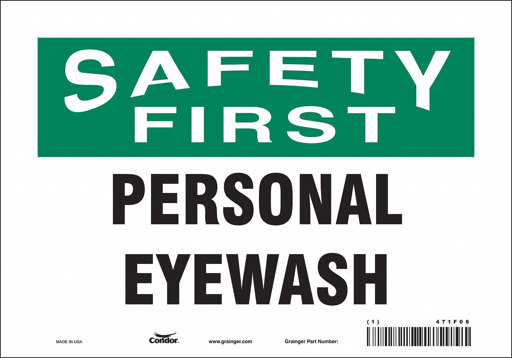 Safety Sign: Vinyl, Adhesive Sign Mounting, 7 in x 10 in Nominal Sign Size, Not Retroreflective