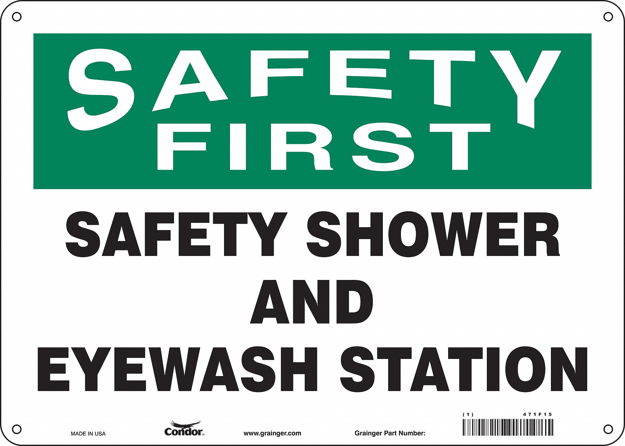 Safety Sign: Polyethylene, Mounting Holes Sign Mounting, 10 in x 14 in Nominal Sign Size