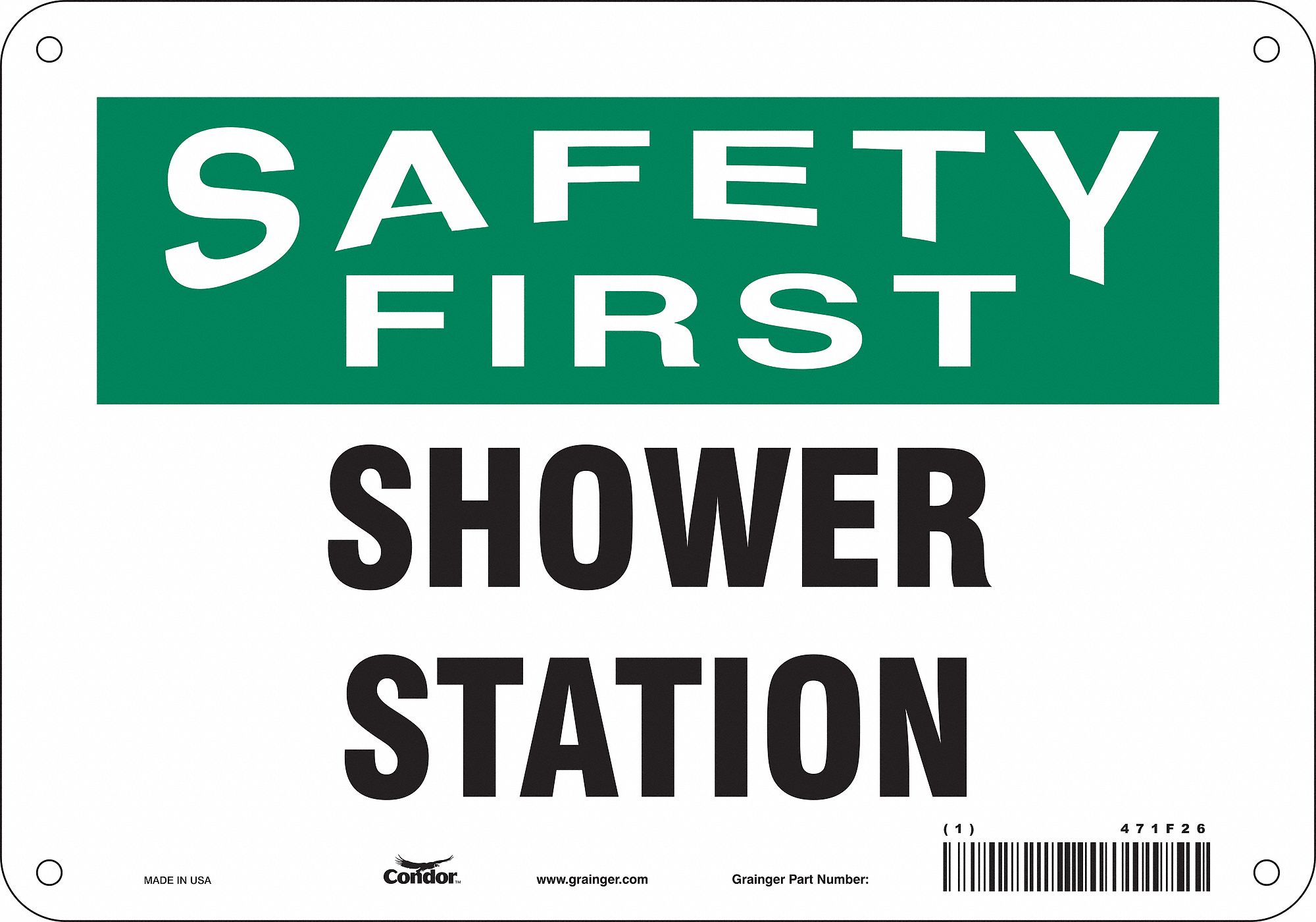 Safety Sign: Aluminum, Mounting Holes Sign Mounting, 7 in x 10 in Nominal Sign Size, 0.032 in Thick