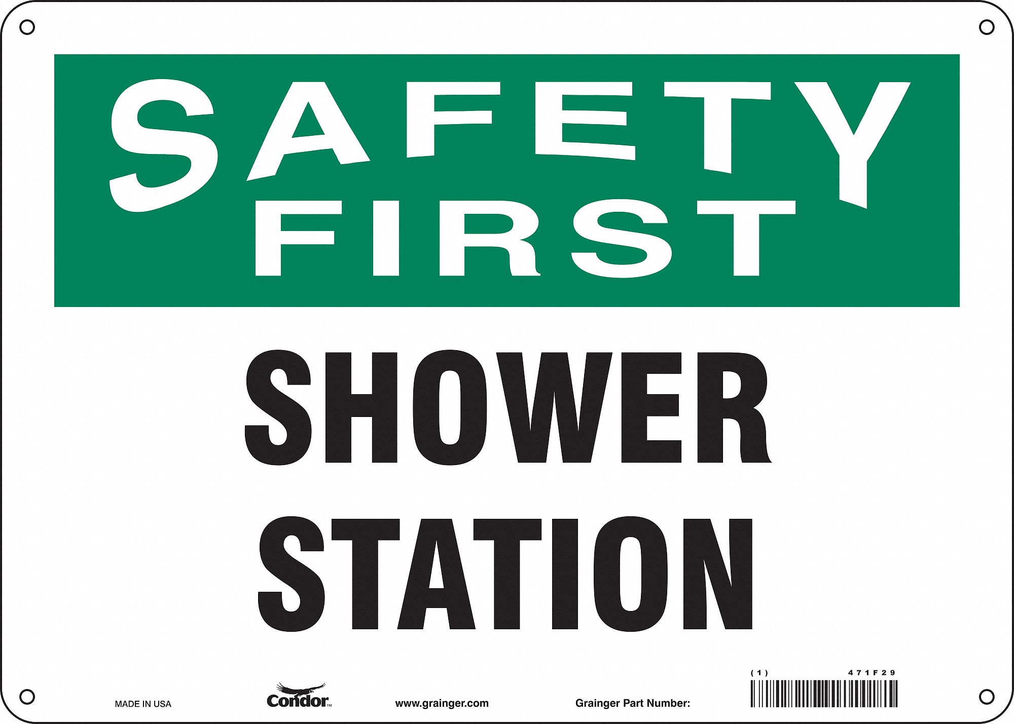 Safety Sign: Polyethylene, Mounting Holes Sign Mounting, 10 in x 14 in Nominal Sign Size