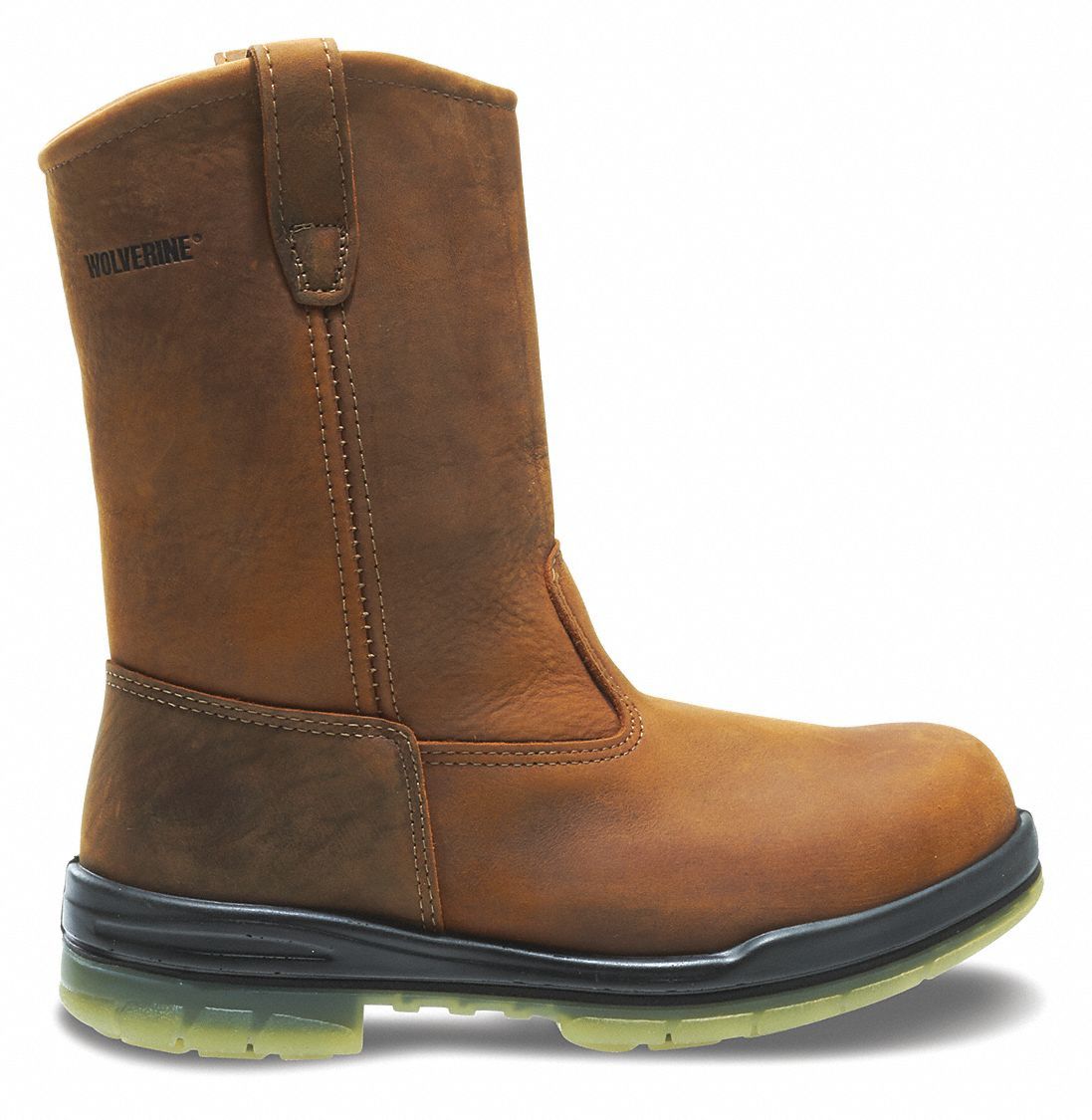 Wellington Boot: Men's, Size 13, XW, Brown, Steel Toe Cap, Removable Insole