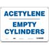 Acetylene Empty Cylinders Signs