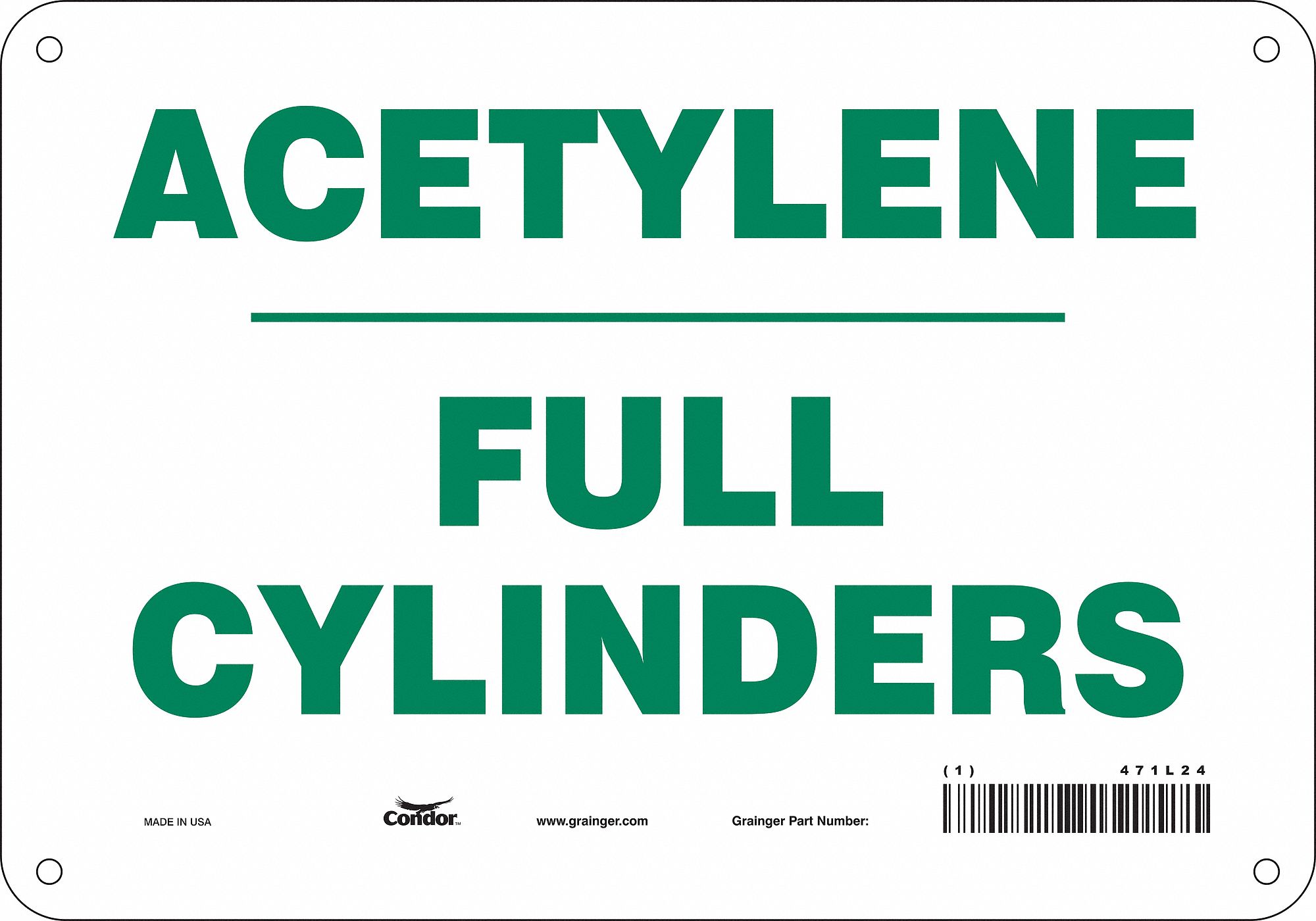 Safety Sign: Aluminum, Mounting Holes Sign Mounting, 7 in x 10 in Nominal Sign Size, 0.032 in Thick