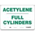 Acetylene Full Cylinders Signs
