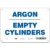 Argon Empty Cylinders Signs