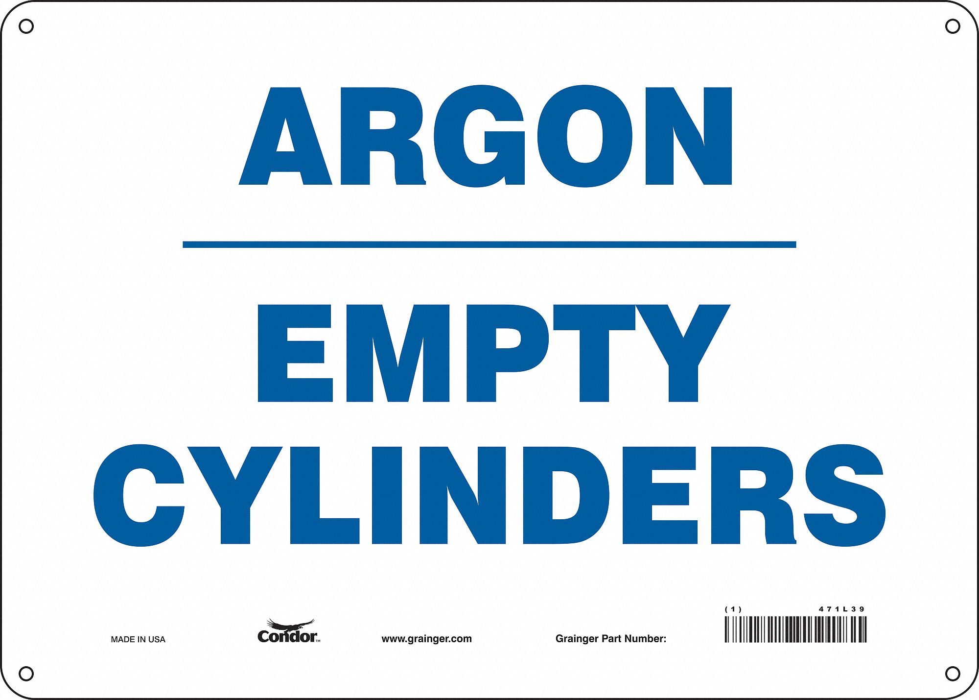 Safety Sign: Polyethylene, Mounting Holes Sign Mounting, 10 in x 14 in Nominal Sign Size, No Header
