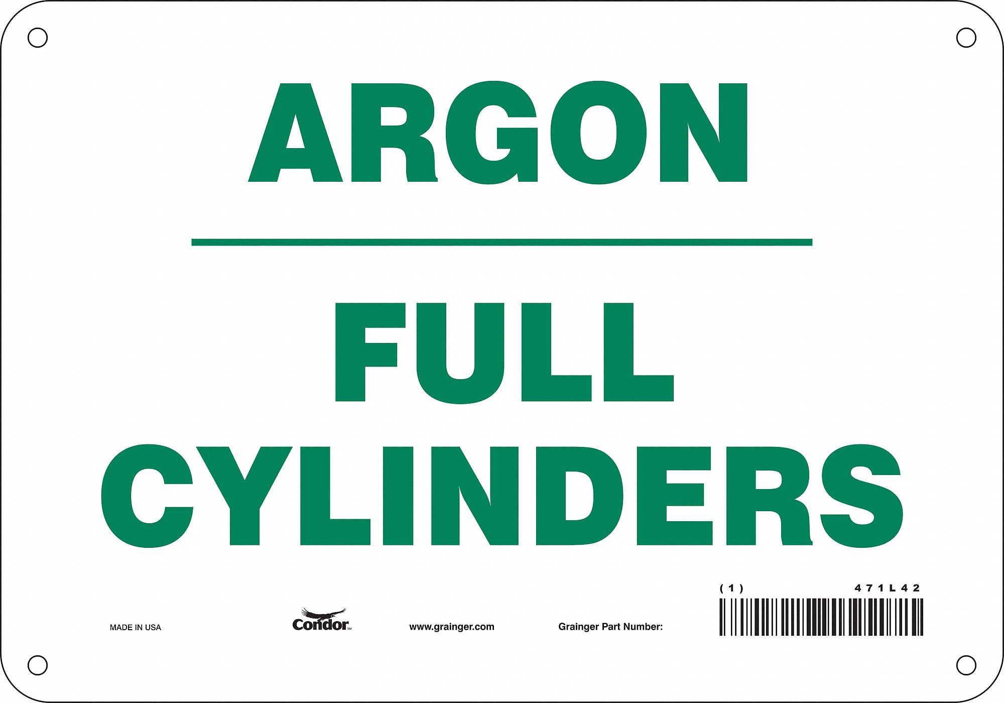 Safety Sign: Aluminum, Mounting Holes Sign Mounting, 7 in x 10 in Nominal Sign Size, 0.032 in Thick