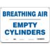 Breathing Air Empty Cylinders Signs