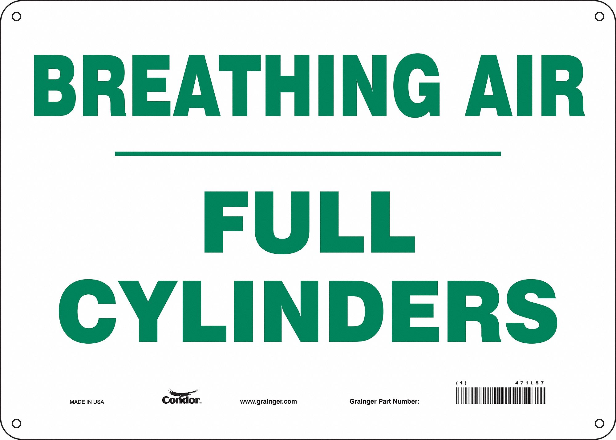 Safety Sign: Polyethylene, Mounting Holes Sign Mounting, 10 in x 14 in Nominal Sign Size, No Header