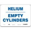 Helium Empty Cylinders Signs