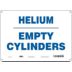 Helium Empty Cylinders Signs