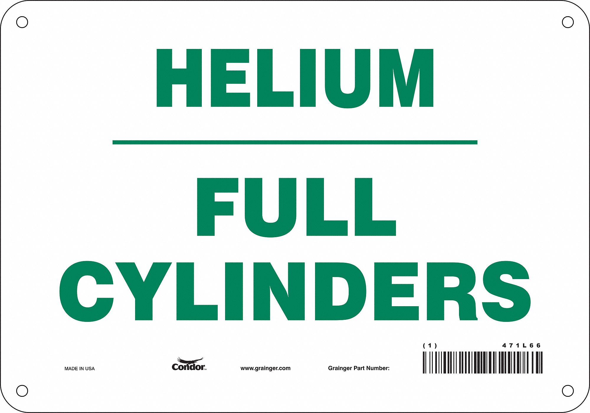 Safety Sign: Aluminum, Mounting Holes Sign Mounting, 7 in x 10 in Nominal Sign Size, 0.032 in Thick