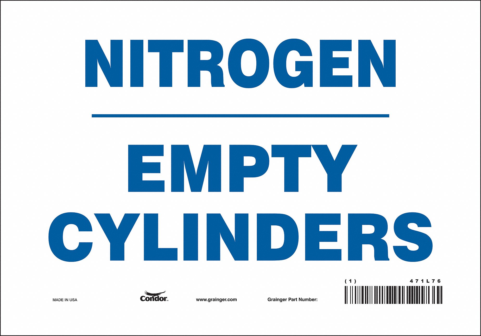 Safety Sign: Vinyl, Adhesive Sign Mounting, 7 in x 10 in Nominal Sign Size, Not Retroreflective