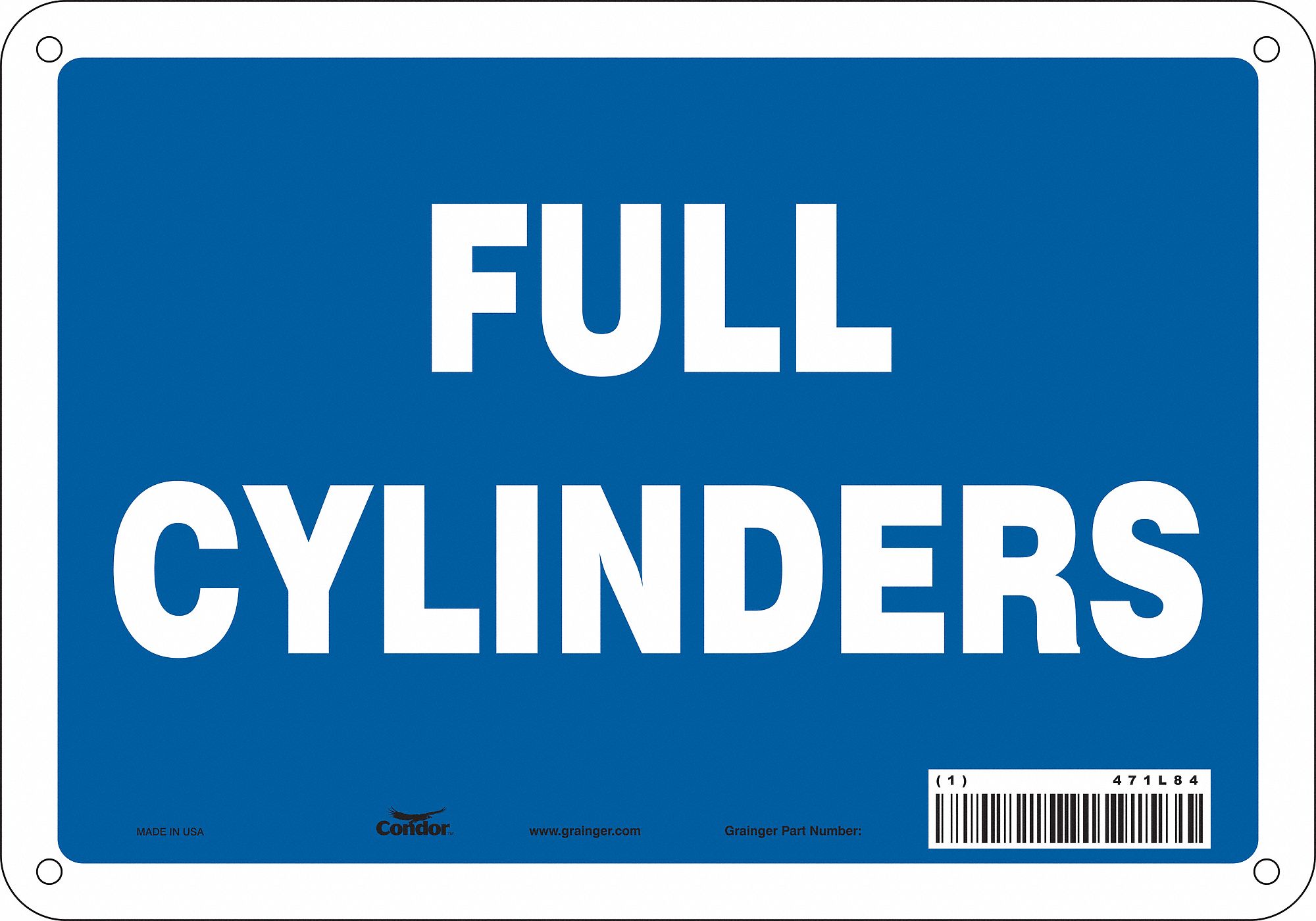 Safety Sign: Aluminum, Mounting Holes Sign Mounting, 7 in x 10 in Nominal Sign Size, 0.032 in Thick