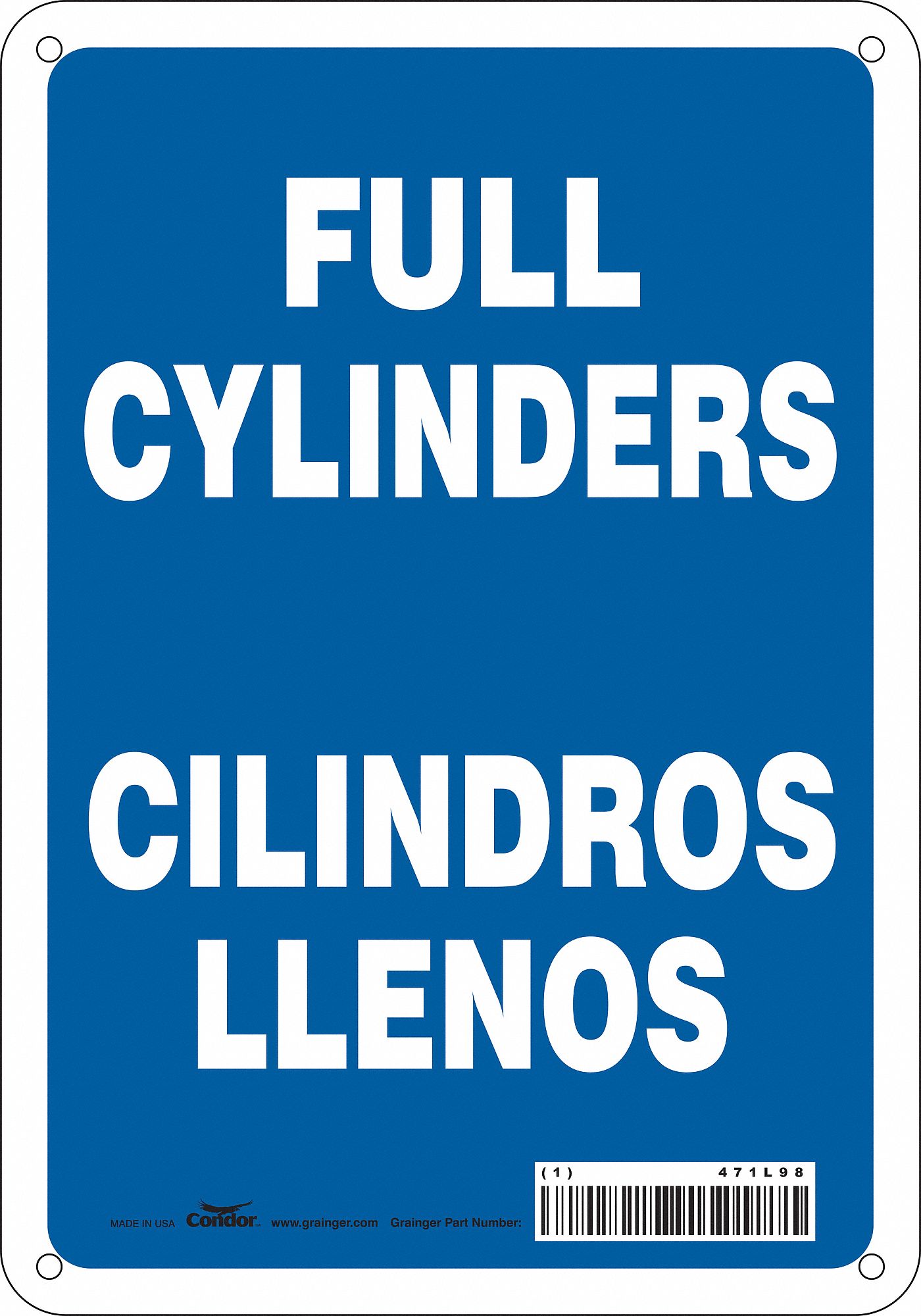 Safety Sign: Aluminum, Mounting Holes Sign Mounting, 10 in x 7 in Nominal Sign Size, 0.032 in Thick
