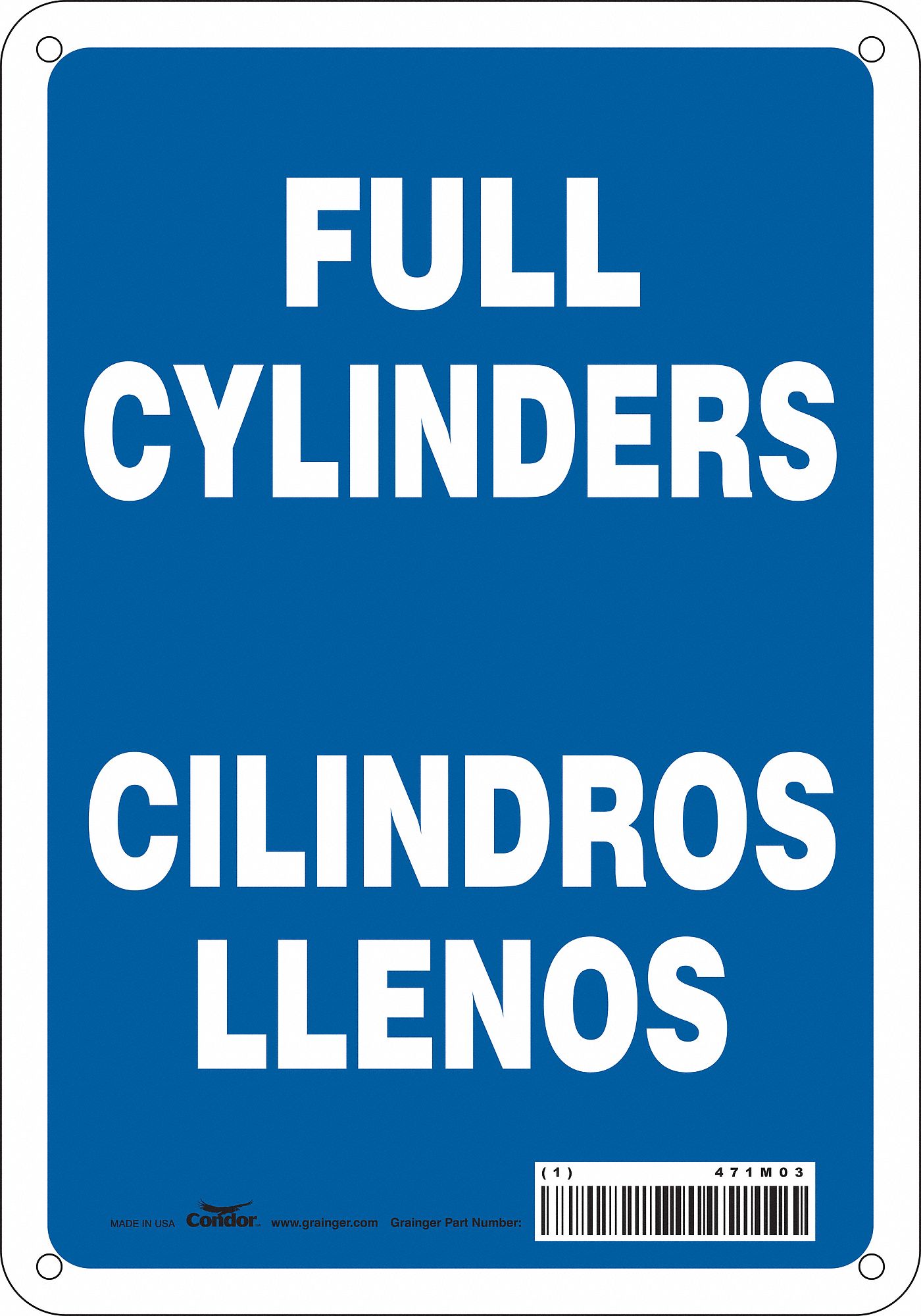Safety Sign: Polyethylene, Mounting Holes Sign Mounting, 10 in x 7 in Nominal Sign Size