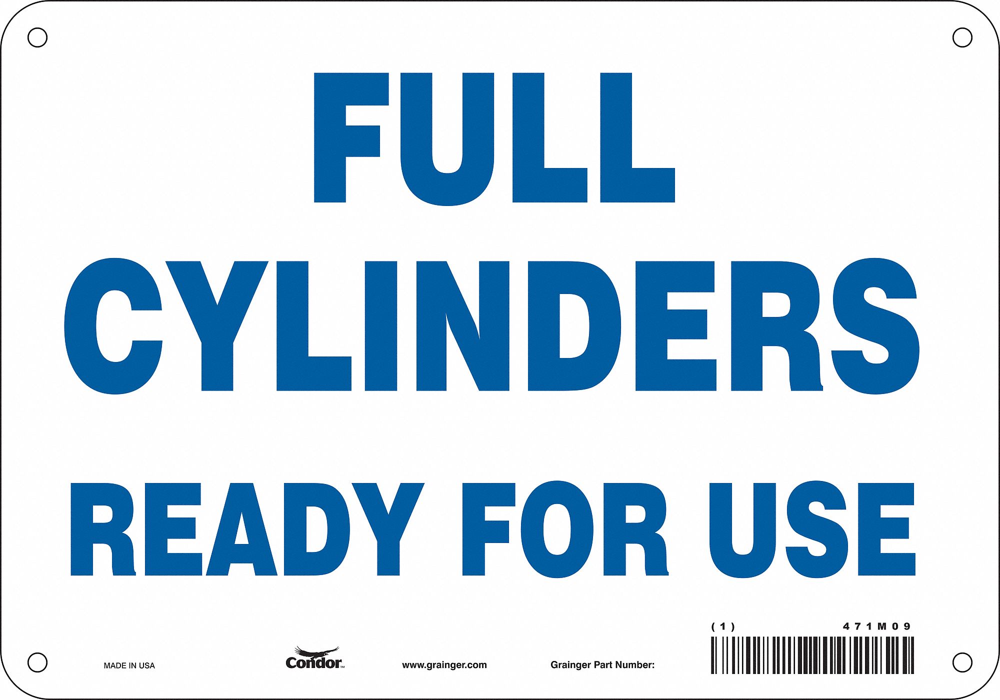 Safety Sign: Aluminum, Mounting Holes Sign Mounting, 7 in x 10 in Nominal Sign Size, 0.032 in Thick