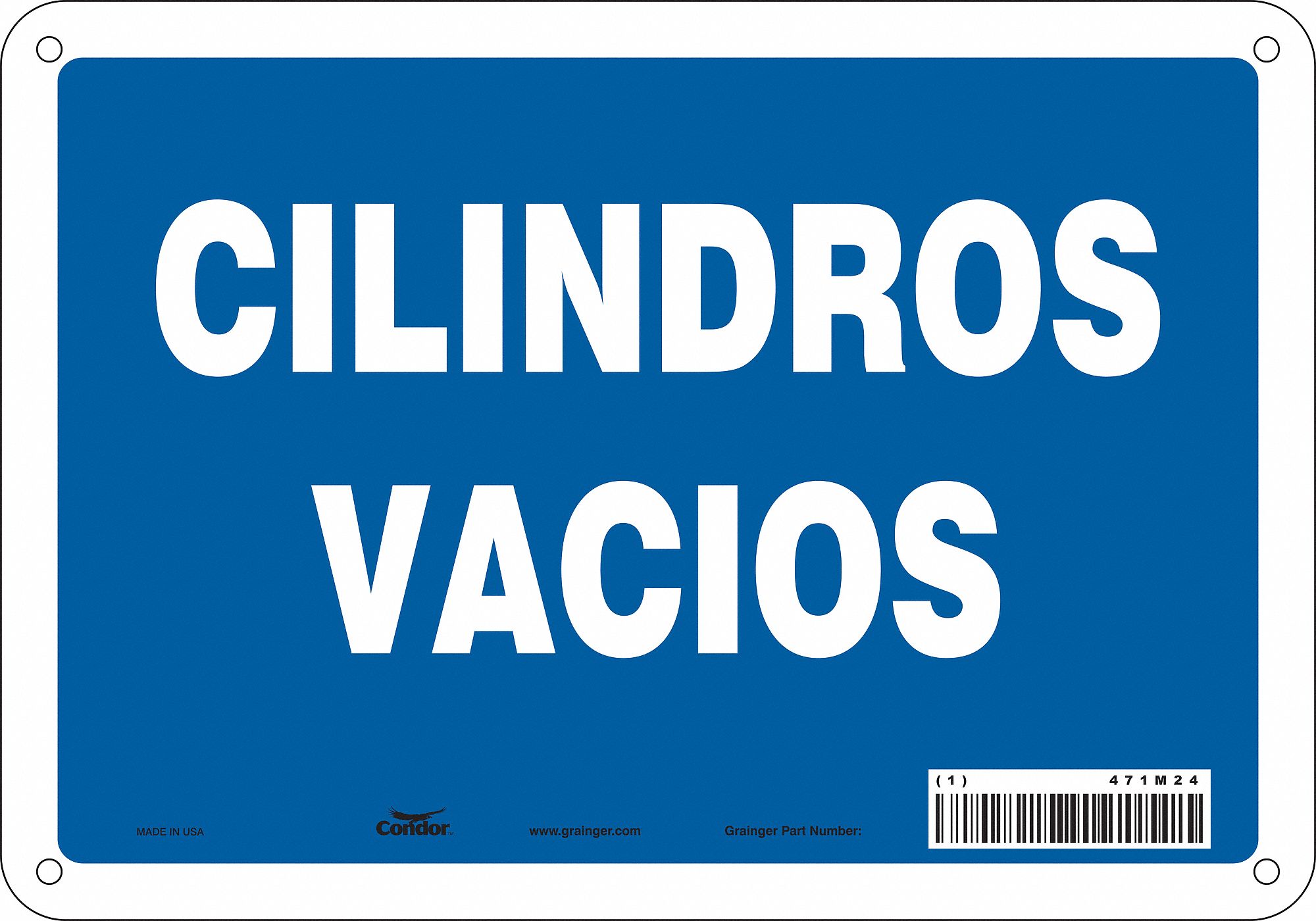 Safety Sign: Aluminum, Mounting Holes Sign Mounting, 7 in x 10 in Nominal Sign Size, 0.032 in Thick