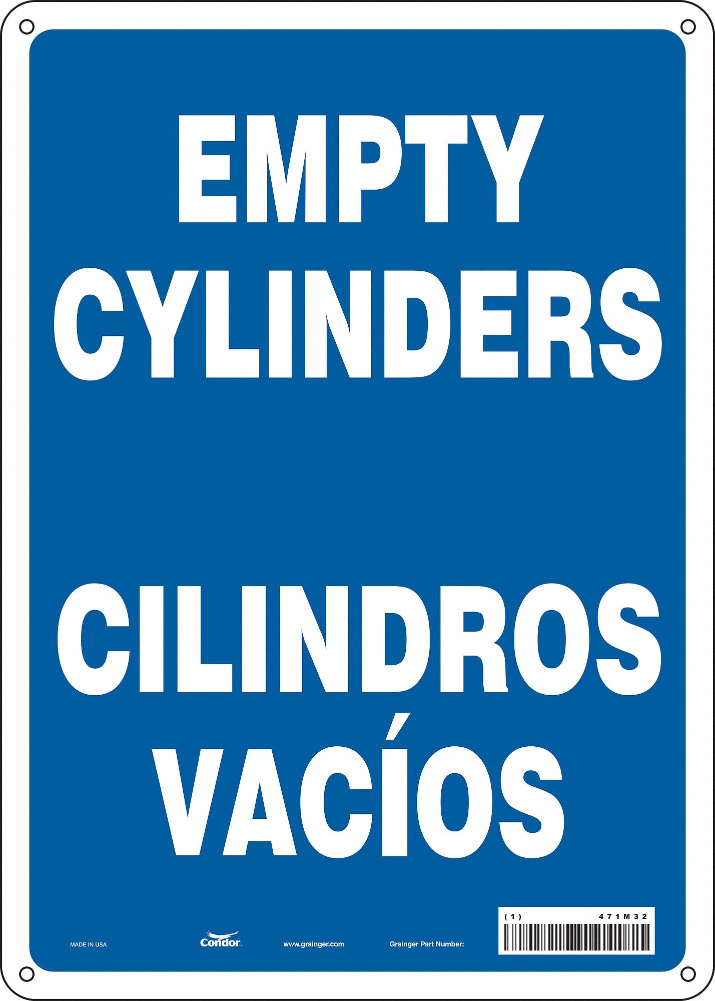 Safety Sign: Aluminum, Mounting Holes Sign Mounting, 14 in x 10 in Nominal Sign Size, 0.032 in Thick