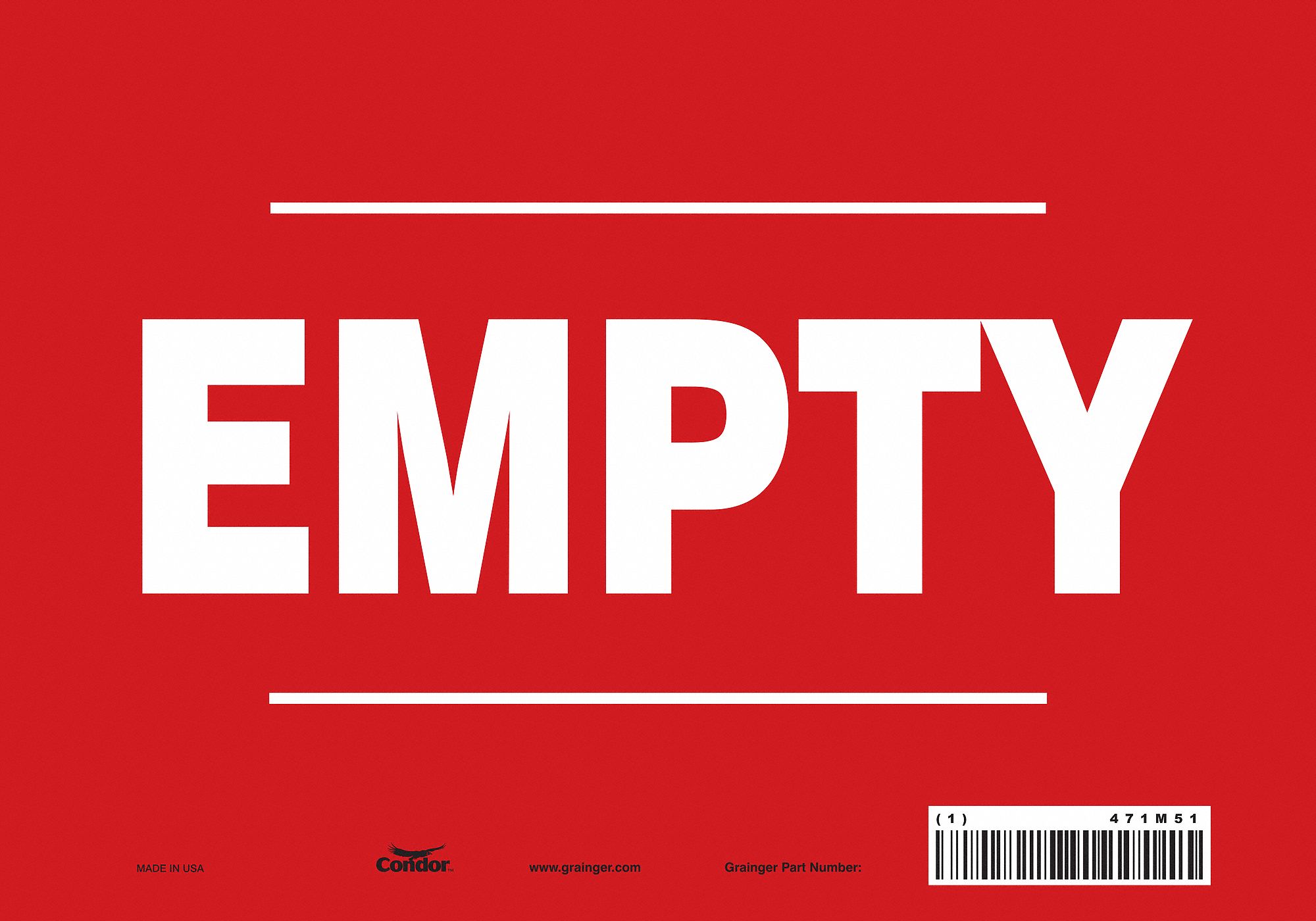 Safety Sign: Vinyl, Adhesive Sign Mounting, 7 in x 10 in Nominal Sign Size, Not Retroreflective