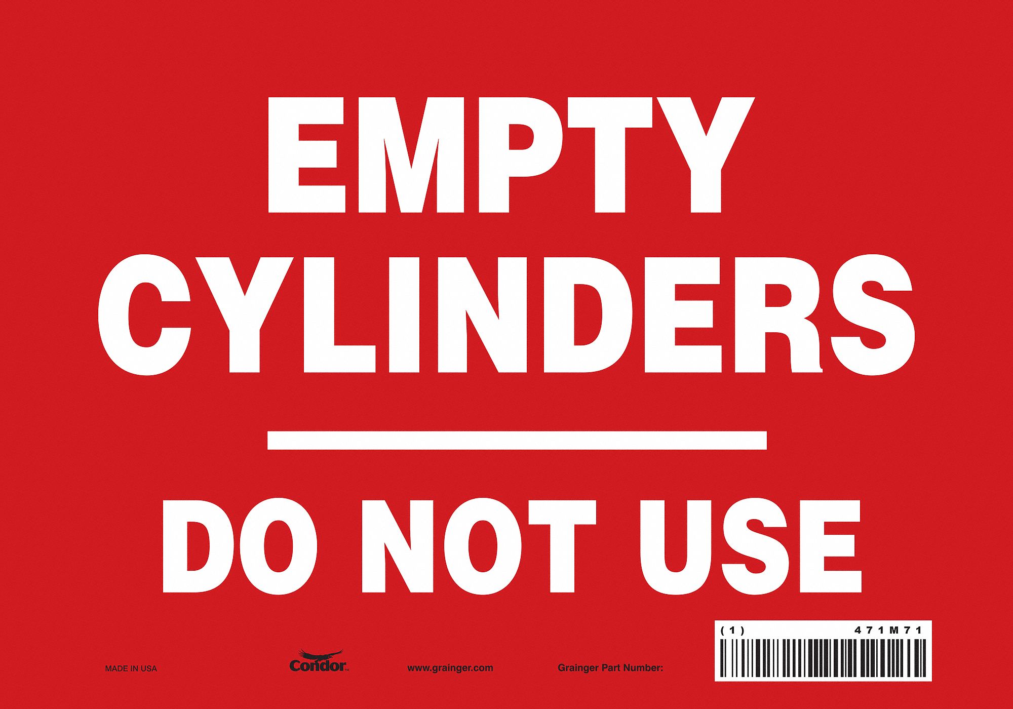 Safety Sign: Vinyl, Adhesive Sign Mounting, 7 in x 10 in Nominal Sign Size, Not Retroreflective