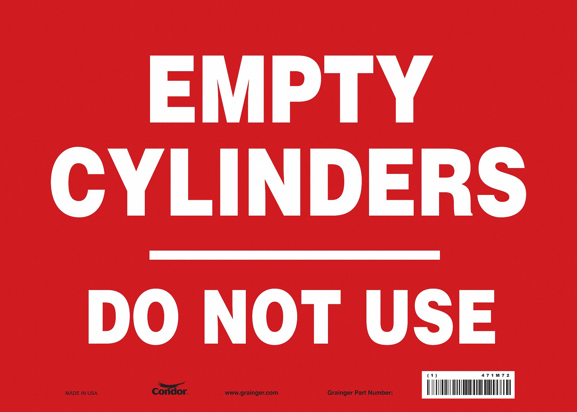 Safety Sign: Vinyl, Adhesive Sign Mounting, 10 in x 14 in Nominal Sign Size, Not Retroreflective