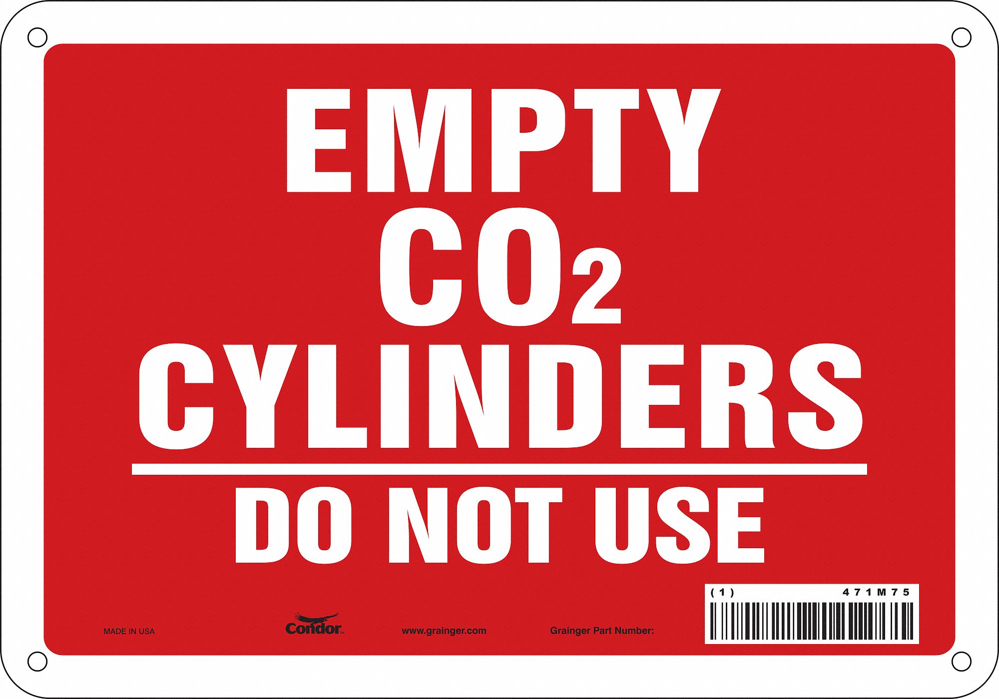 Safety Sign: Polyethylene, Mounting Holes Sign Mounting, 7 in x 10 in Nominal Sign Size, No Header