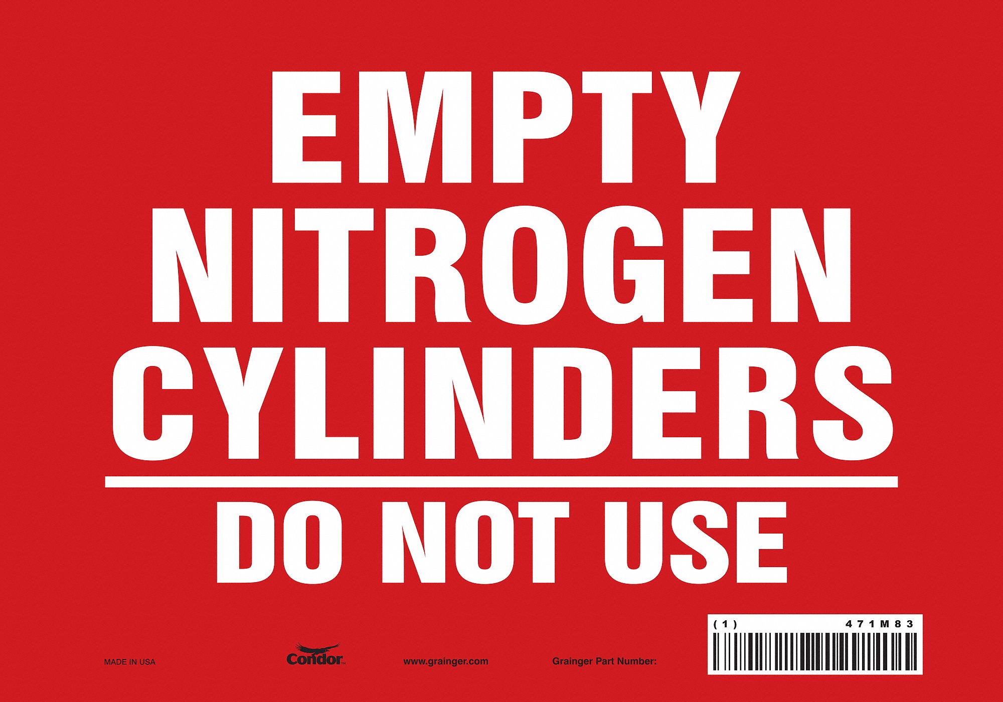 Safety Sign: Vinyl, Adhesive Sign Mounting, 7 in x 10 in Nominal Sign Size, Not Retroreflective