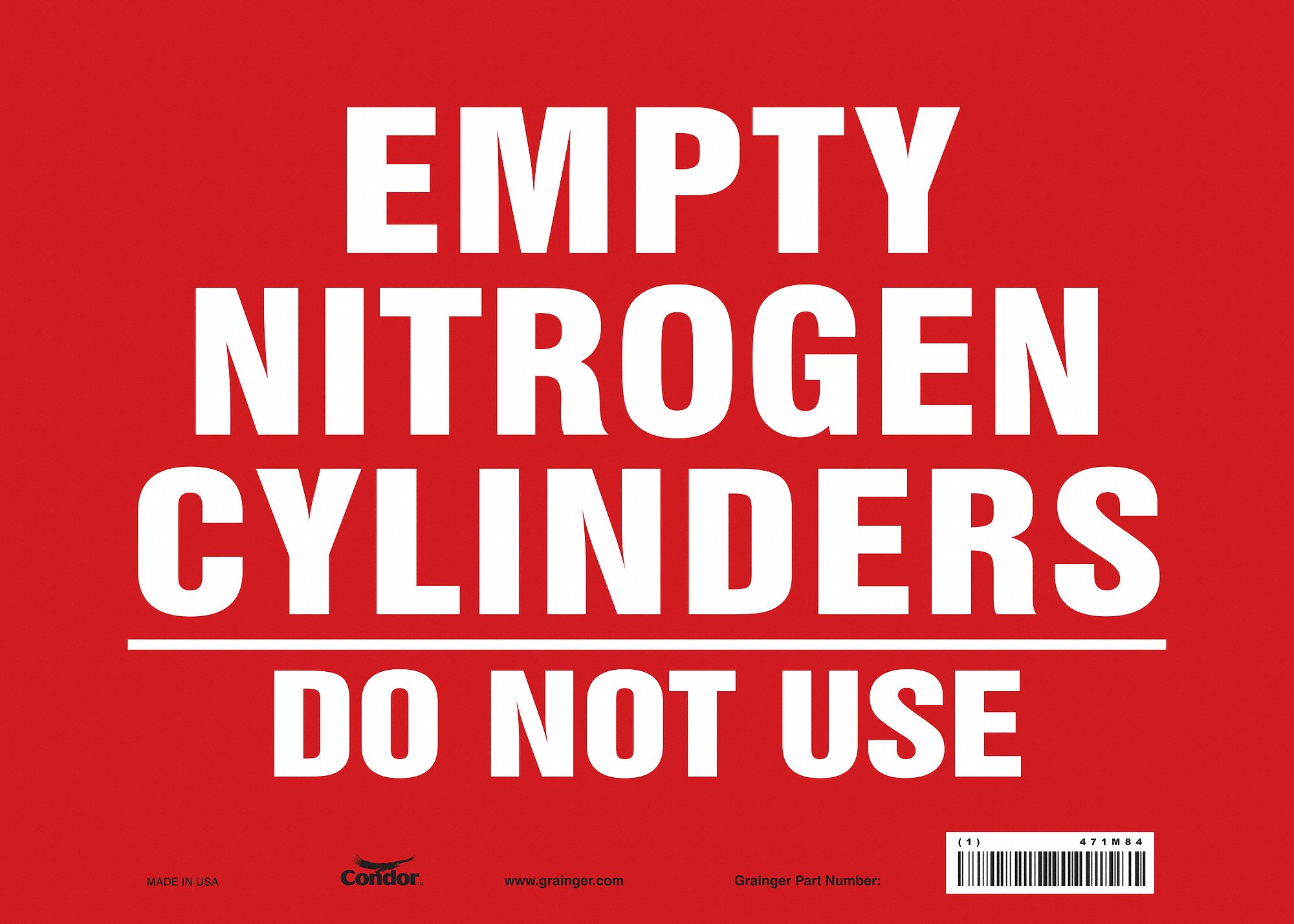 Safety Sign: Vinyl, Adhesive Sign Mounting, 10 in x 14 in Nominal Sign Size, Not Retroreflective