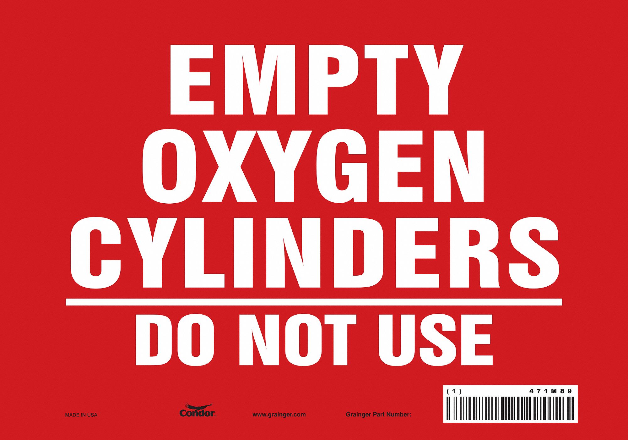 Safety Sign: Vinyl, Adhesive Sign Mounting, 7 in x 10 in Nominal Sign Size, Not Retroreflective