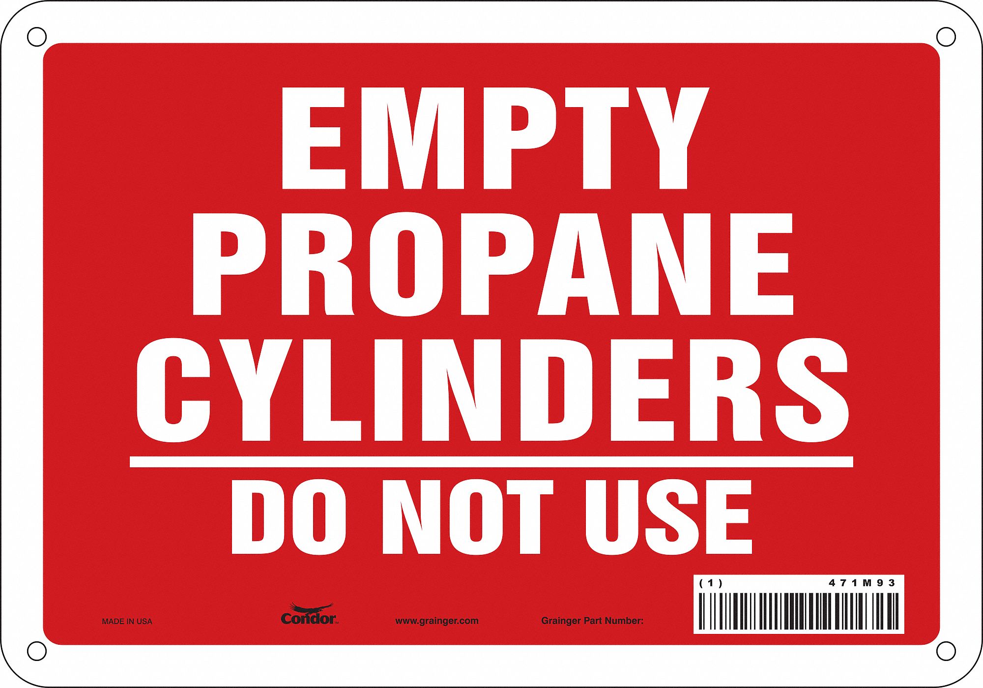 Safety Sign: Polyethylene, Mounting Holes Sign Mounting, 7 in x 10 in Nominal Sign Size, No Header