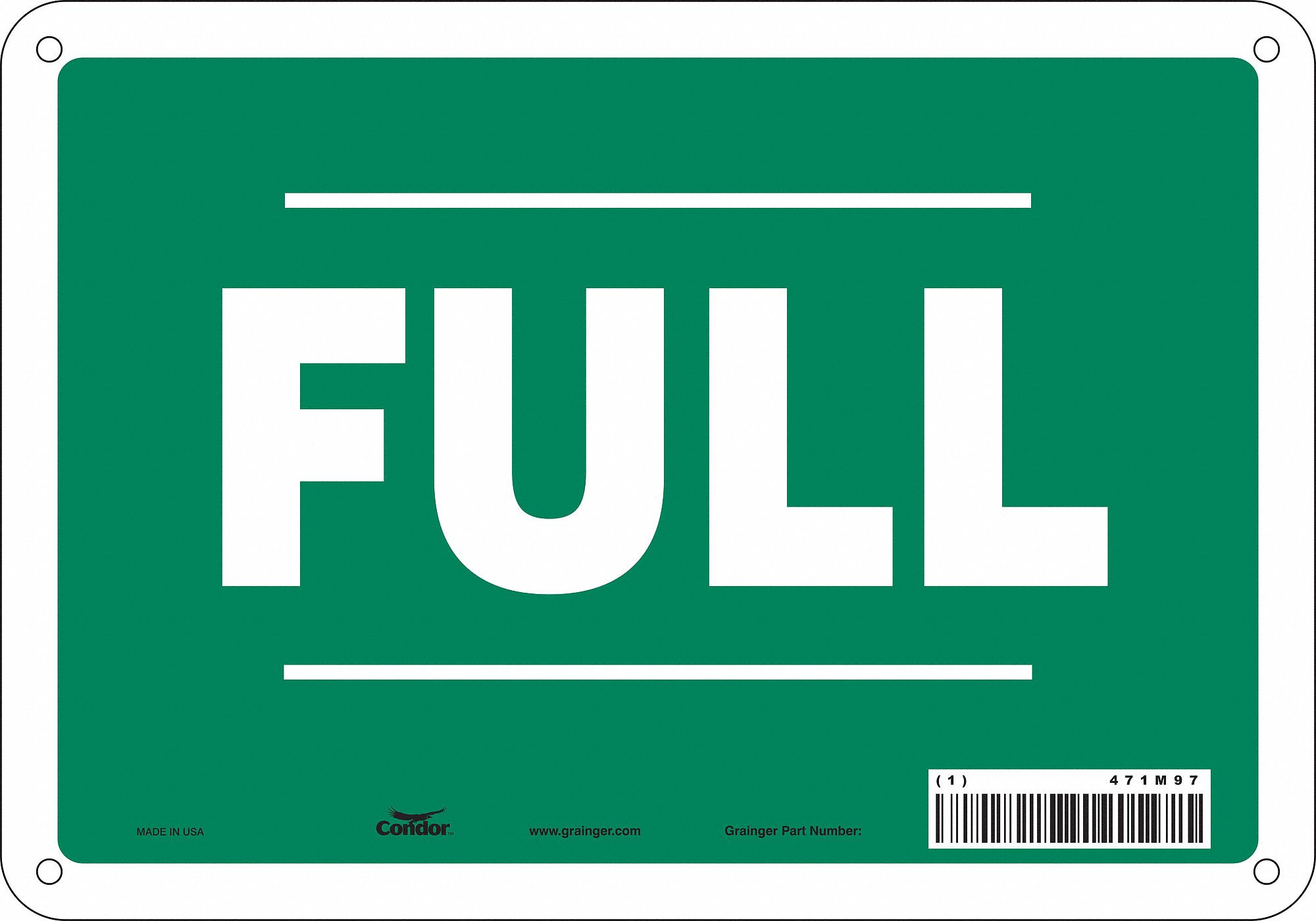 Safety Sign: Aluminum, Mounting Holes Sign Mounting, 7 in x 10 in Nominal Sign Size, 0.032 in Thick