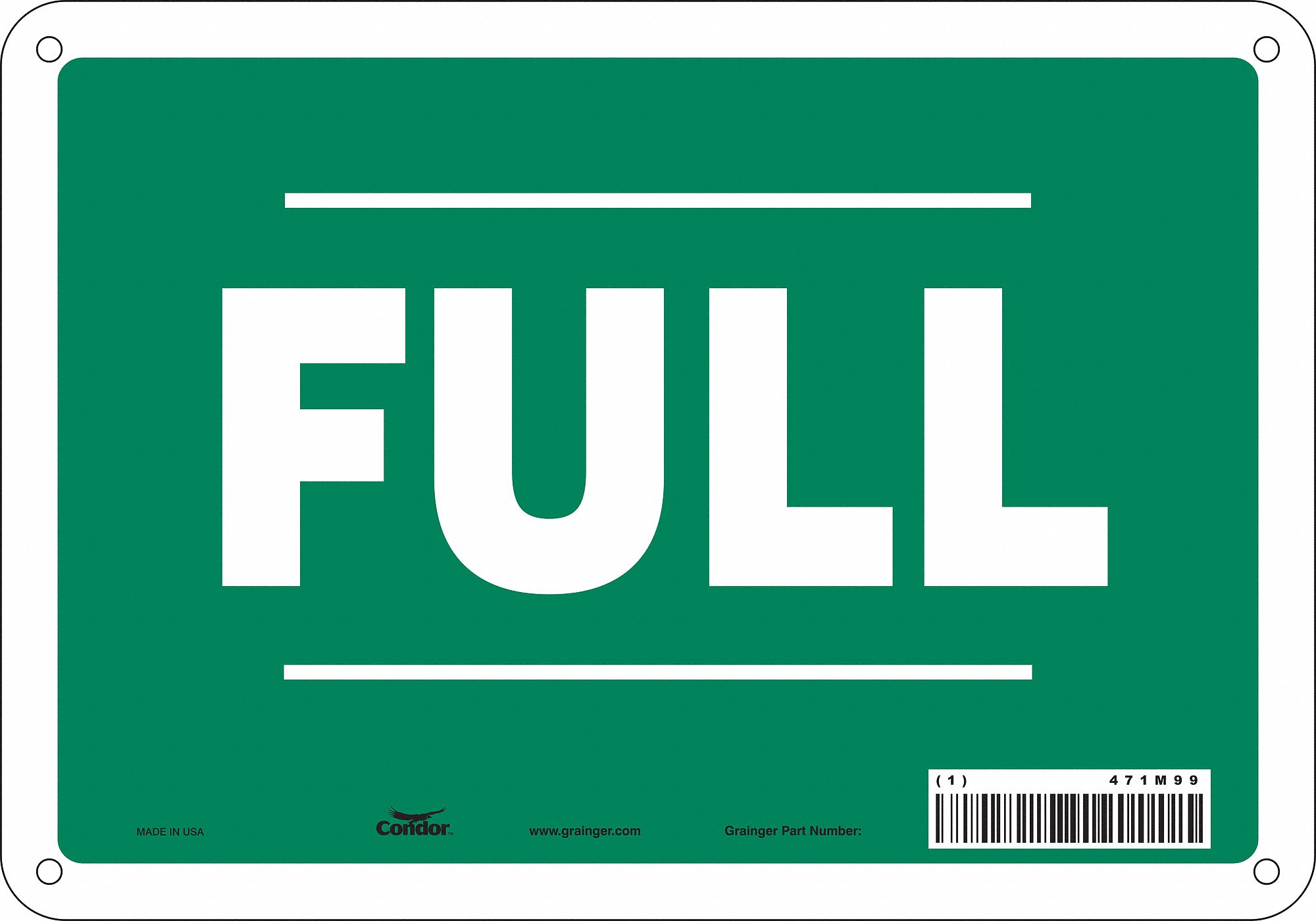 Safety Sign: Polyethylene, Mounting Holes Sign Mounting, 7 in x 10 in Nominal Sign Size, Full