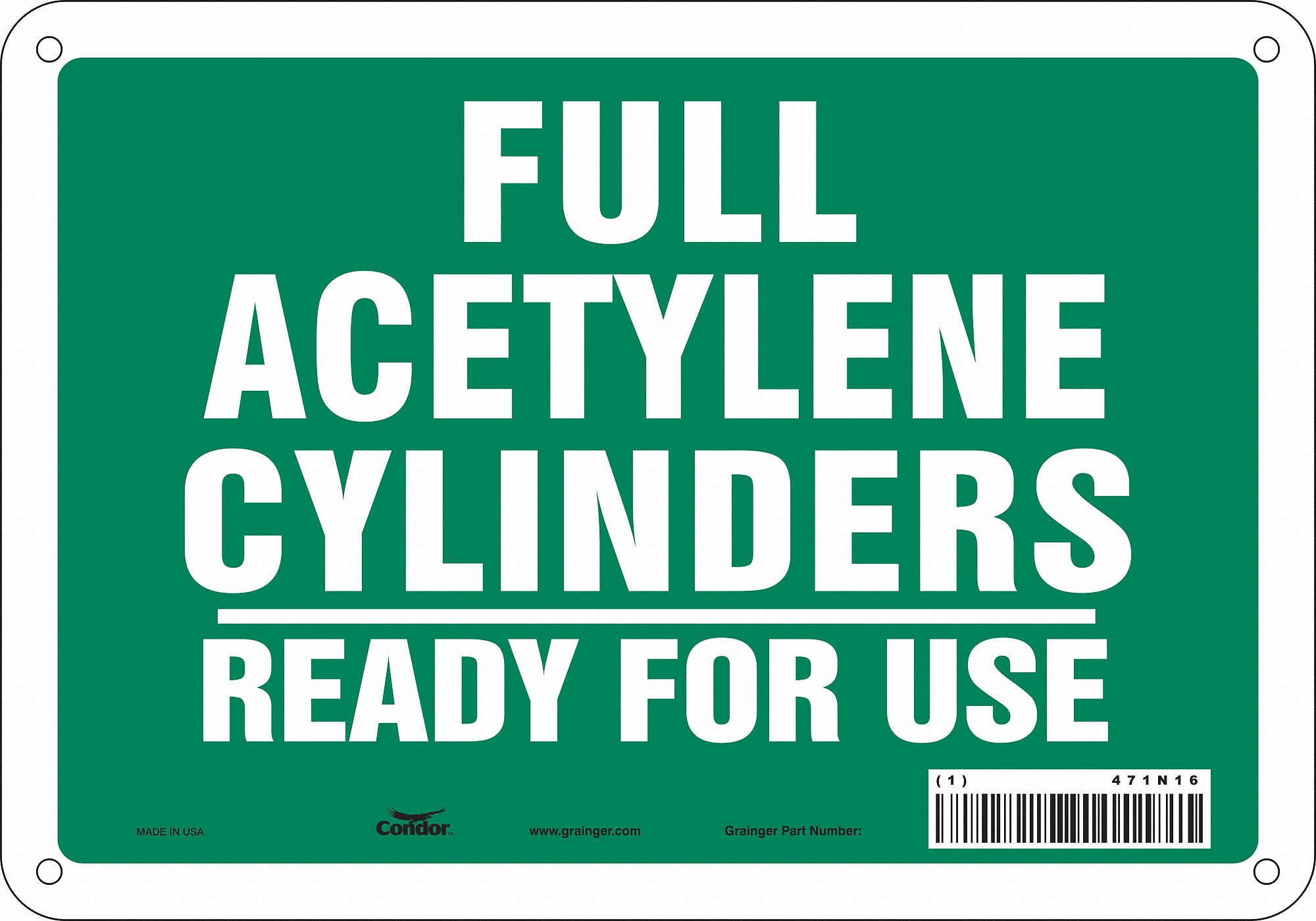 Safety Sign: Aluminum, Mounting Holes Sign Mounting, 7 in x 10 in Nominal Sign Size, 0.032 in Thick