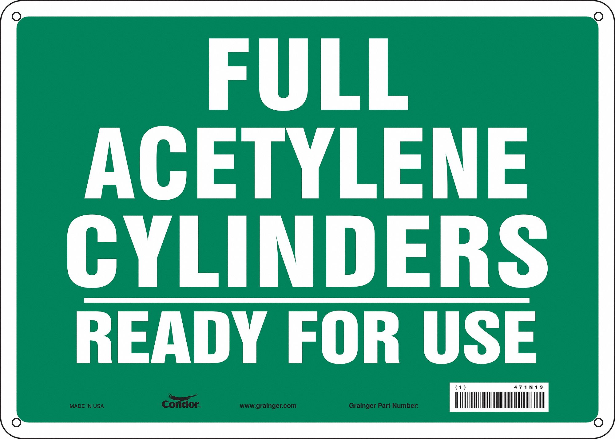 Safety Sign: Polyethylene, Mounting Holes Sign Mounting, 10 in x 14 in Nominal Sign Size, No Header