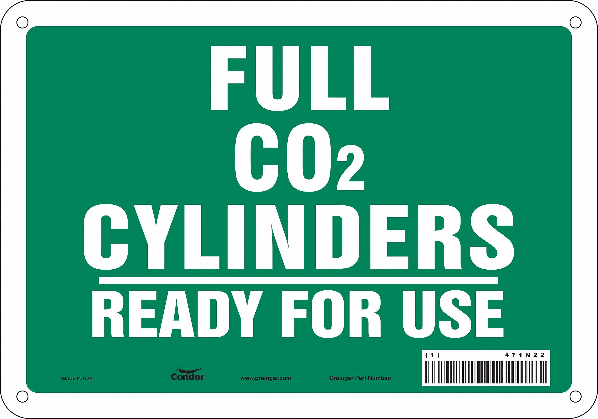 Safety Sign: Aluminum, Mounting Holes Sign Mounting, 7 in x 10 in Nominal Sign Size, 0.032 in Thick