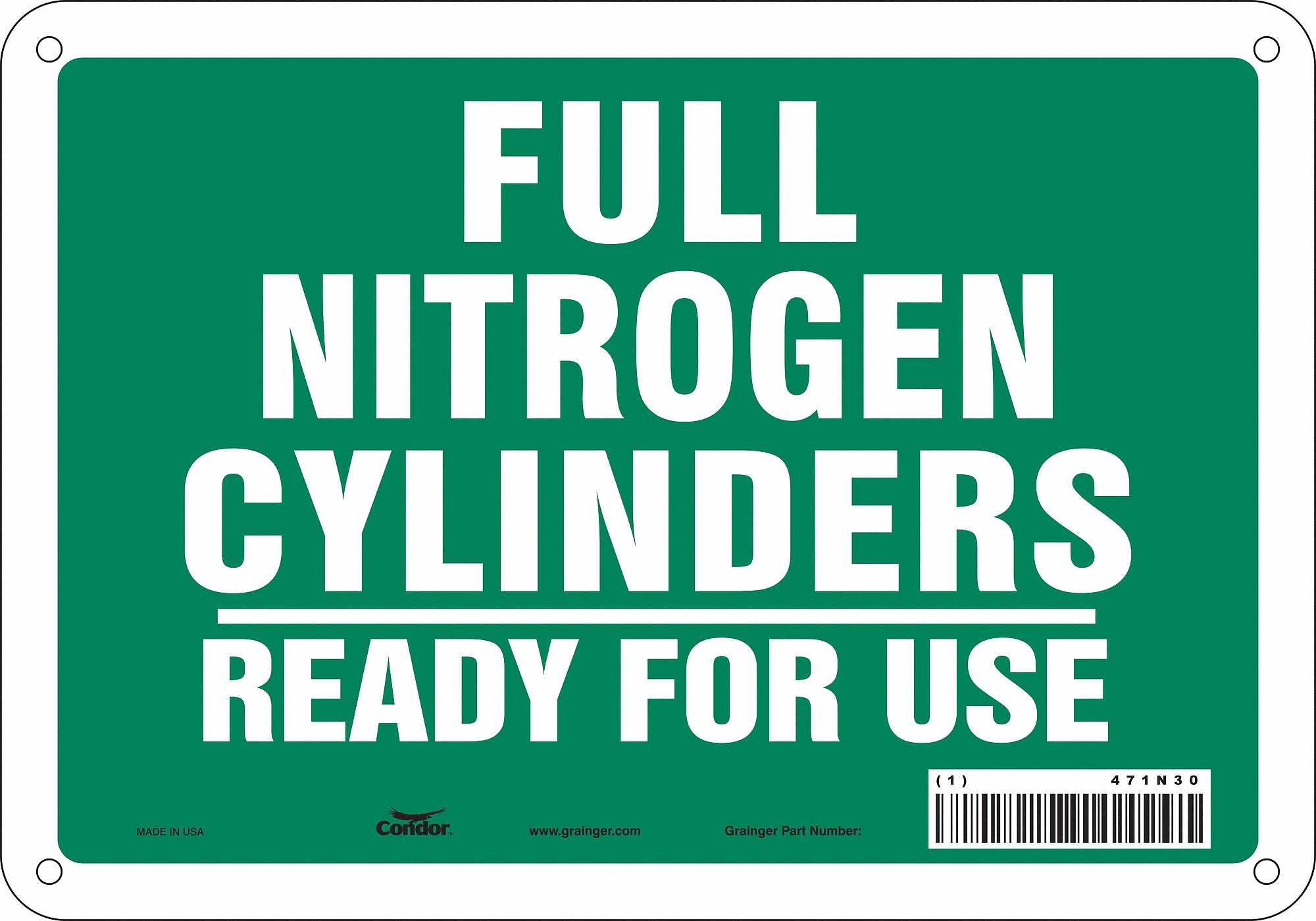 Safety Sign: Polyethylene, Mounting Holes Sign Mounting, 7 in x 10 in Nominal Sign Size, No Header