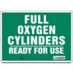 Full Oxygen Cylinders Ready For Use Signs