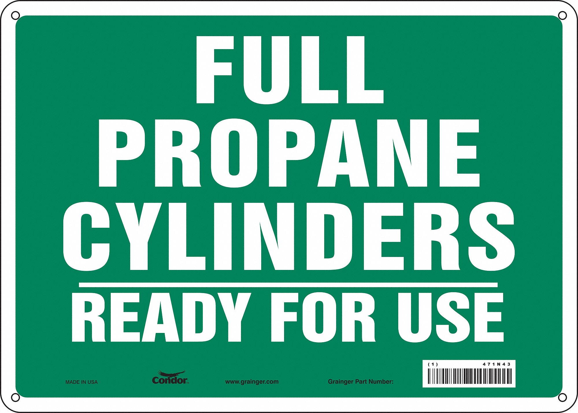 Safety Sign: Polyethylene, Mounting Holes Sign Mounting, 10 in x 14 in Nominal Sign Size, No Header