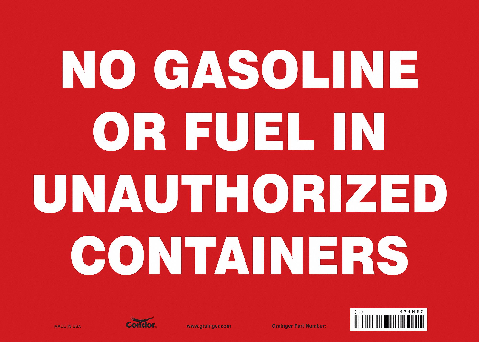 Safety Sign: Vinyl, Adhesive Sign Mounting, 10 in x 14 in Nominal Sign Size, Not Retroreflective