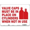 Valve Caps Must Be In Place On Cylinders When Not In Use Signs